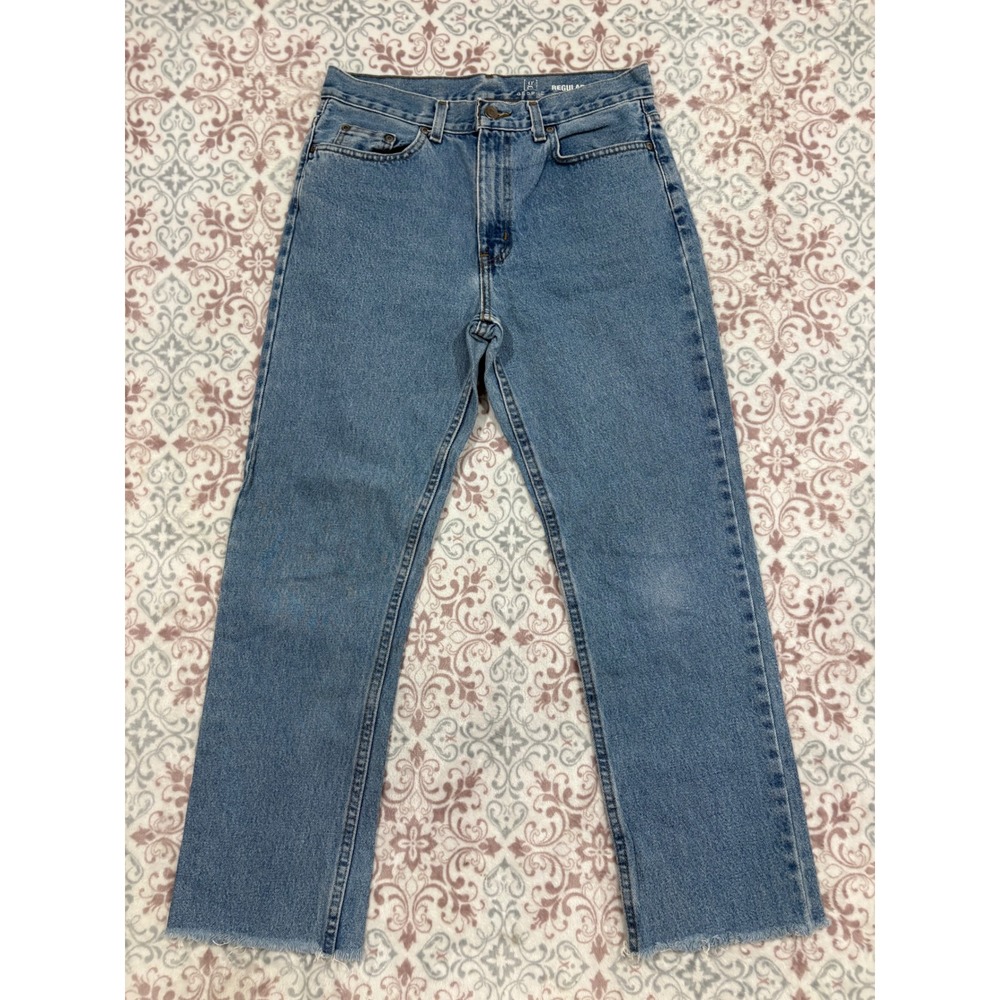 George Regular Fit Medium Wash Straight Leg Raw Hem Jeans 30x30 GM08464
